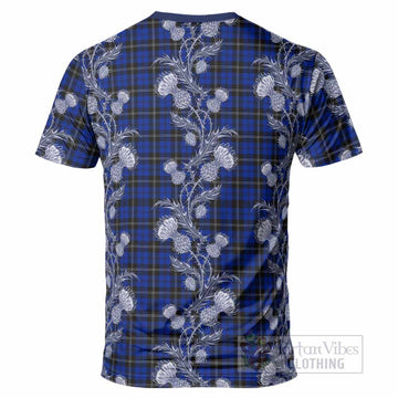 Swan Tartan T-Shirt Seamless Scottish Thistle Flowers