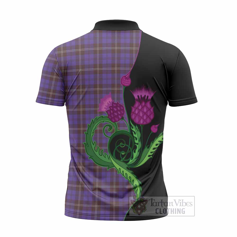 Swan Tartan Zipper Polo Shirt Traditional Scottish Thistle