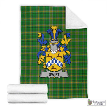 Tartan Vibes Clothing Swift Irish Clan Tartan Blanket with Coat of Arms