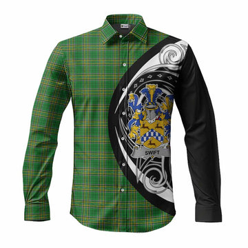 Tartan Vibes Clothing Swift Irish Clan Long Sleeve Button Shirt Celtic Circle Style
