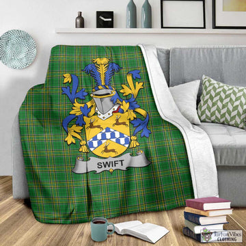 Tartan Vibes Clothing Swift Irish Clan Tartan Blanket with Coat of Arms