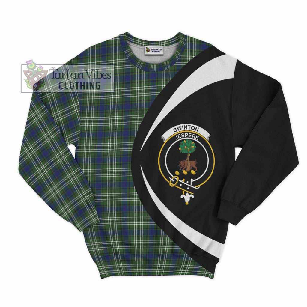 Swinton Tartan Sweatshirt with Family Crest Circle Style Unisex - Tartan Vibes Clothing