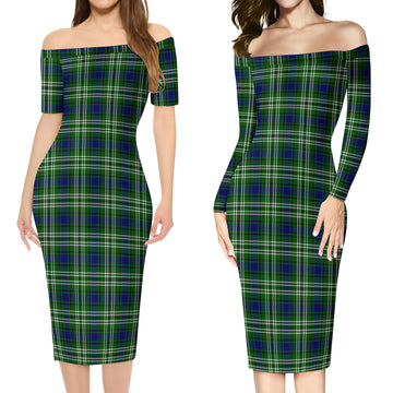 Swinton Tartan Off Shoulder Lady Dress Women's Dress - Tartan Vibes Clothing