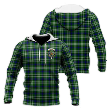 Swinton Tartan Knitted Hoodie with Family Crest