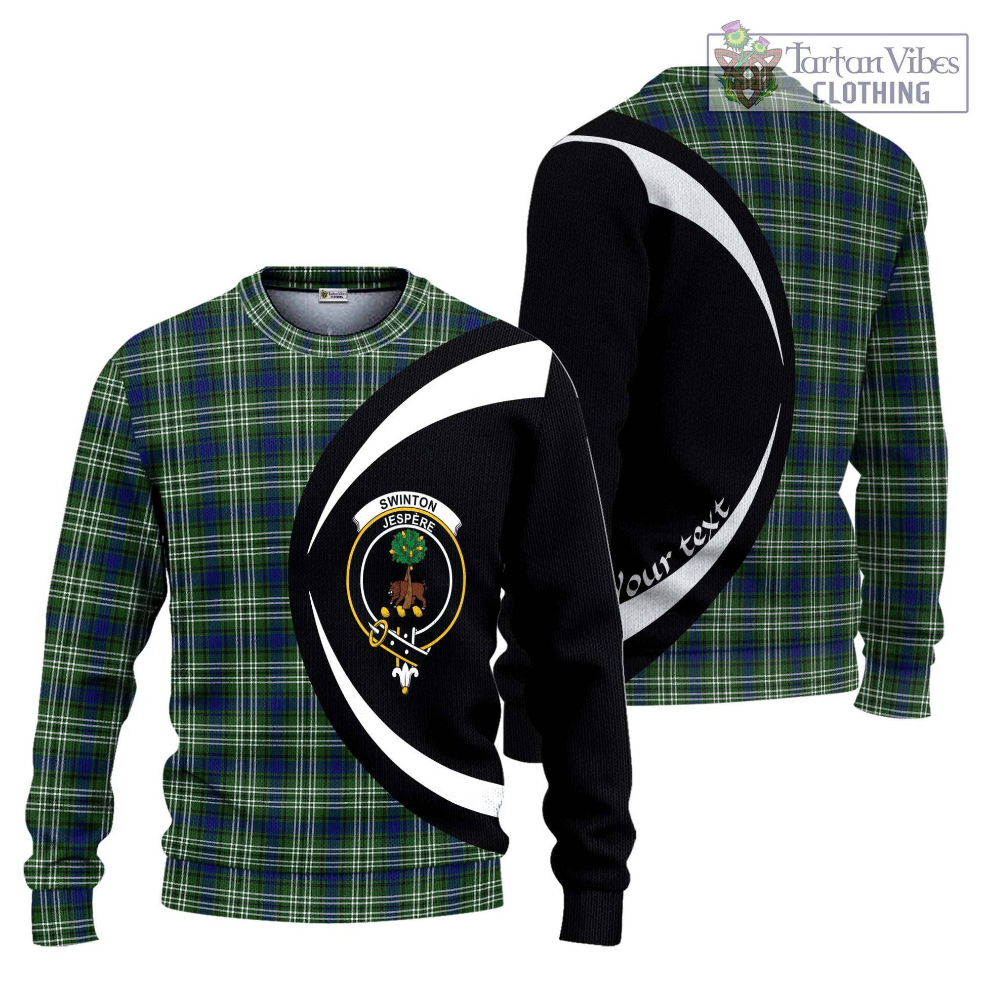 Swinton Tartan Ugly Sweater with Family Crest Circle Style Unisex - Tartan Vibes Clothing
