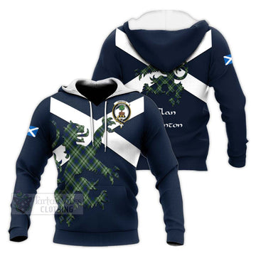 Swinton Tartan Lion Rampant Knitted Hoodie Proudly Display Your Heritage with Alba Gu Brath and Clan Name Unisex Knitted Pullover Hoodie - Tartan Vibes Clothing