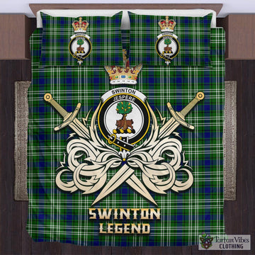 Swinton Tartan Bedding Set with Clan Crest and the Golden Sword of Courageous Legacy