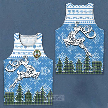 Swinton Clan Christmas Men's Tank Top Celtic Reindeer Style Men - Tartan Vibes Clothing