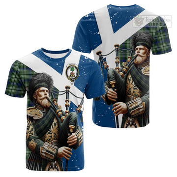 Swinton Tartan Cotton T-shirt with Family Crest Scottish Bagpiper Vibes Kid's Shirt - Tartan Vibes Clothing