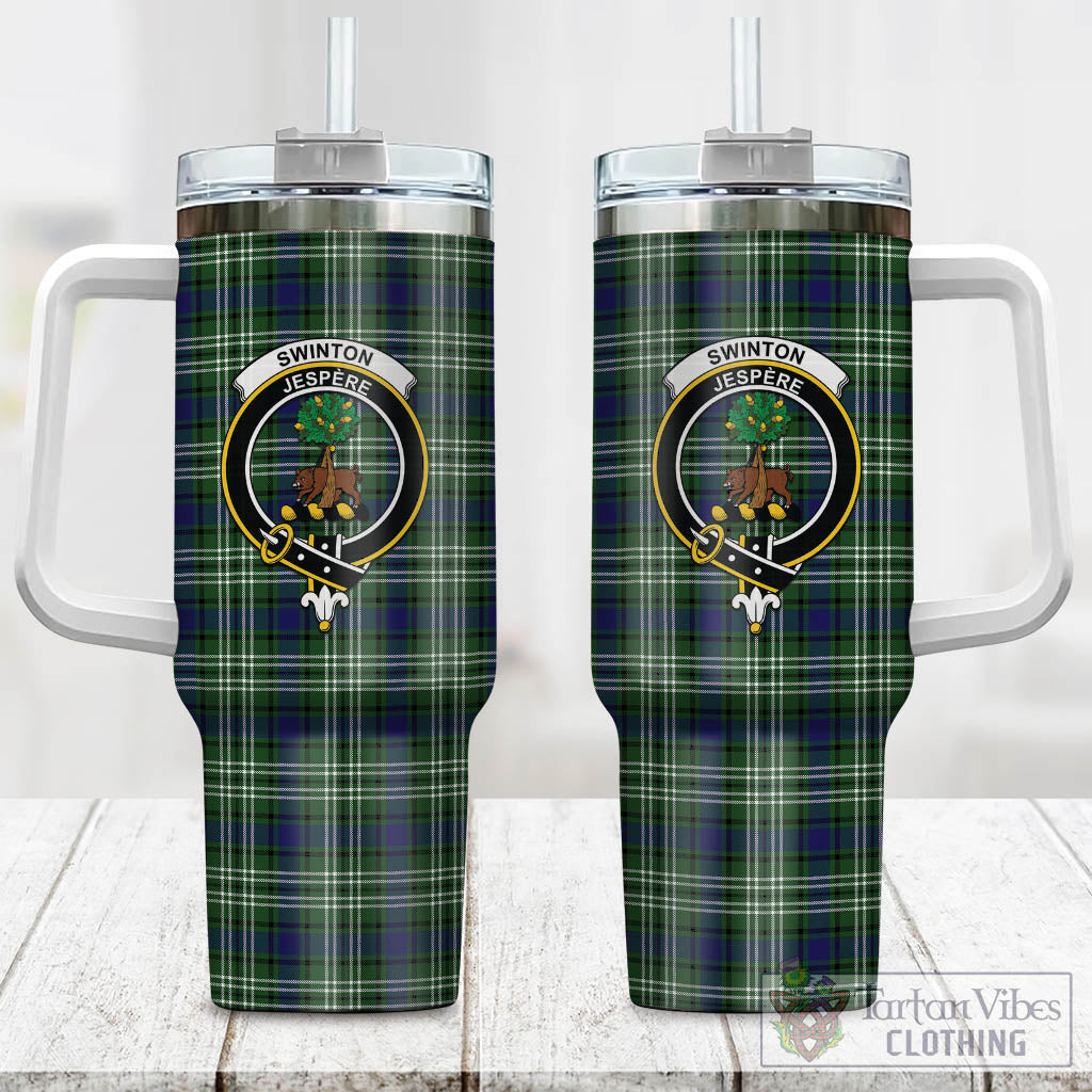 Swinton Tartan Tumbler with Handle with Family Crest One Size 40 OZ - Tartan Vibes Clothing