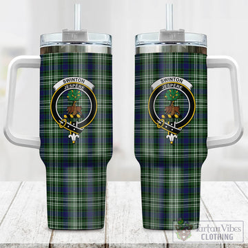 Swinton Tartan Tumbler with Handle with Family Crest One Size 40 OZ - Tartan Vibes Clothing