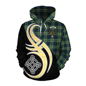 Swinton Tartan Cotton Hoodie with Family Crest and Celtic Symbol Style Pullover Hoodie XS - Tartan Vibes Clothing