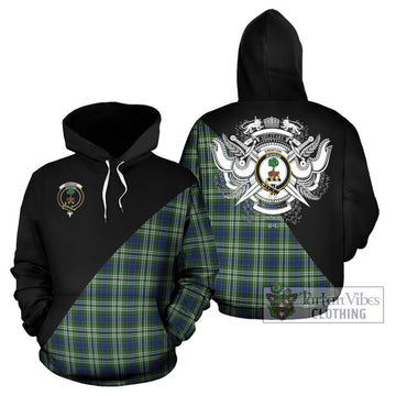Swinton Tartan Hoodie with Family Crest and Military Logo Style Zip Hoodie - Tartan Vibes Clothing