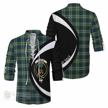 Swinton Tartan Ghillie Kilt Shirt with Family Crest Circle Style Men - Tartan Vibes Clothing