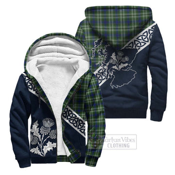 Swinton Tartan Sherpa Hoodie Featuring Thistle and Scotland Map Unisex - Tartan Vibes Clothing