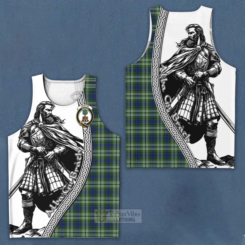 Swinton Tartan Clan Crest Men's Tank Top with Highlander Warrior Celtic Style Men - Tartan Vibes Clothing