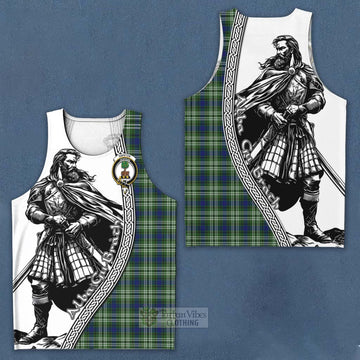 Swinton Tartan Clan Crest Men's Tank Top with Highlander Warrior Celtic Style Men - Tartan Vibes Clothing