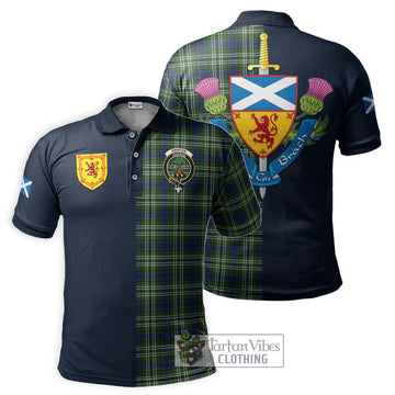 Swinton Tartan Polo Shirt Alba with Scottish Lion Royal Arm Half Style Kid - Tartan Vibes Clothing