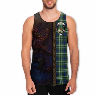 Tartan Vibes Clothing Swinton Tartan Family Crest Men's Tank Top Alba Gu Brath Be Brave Lion Ancient Style