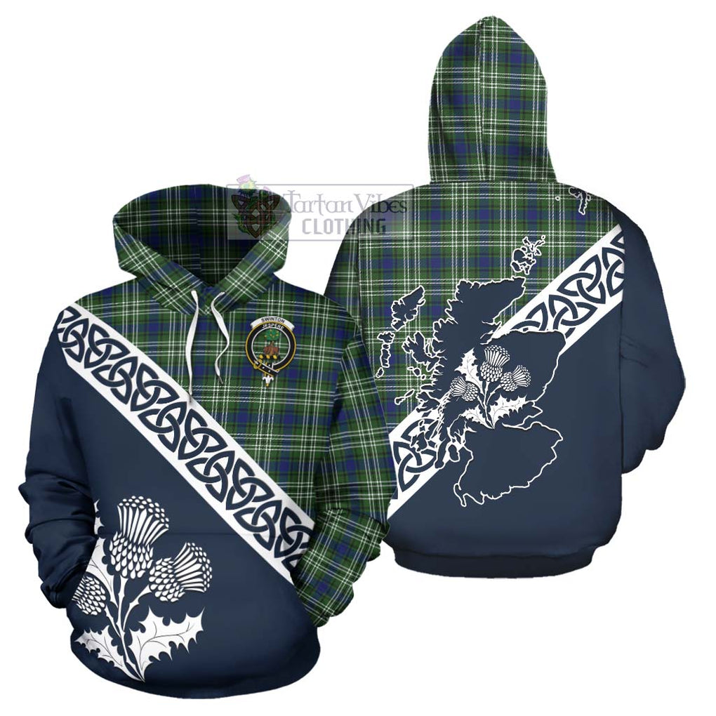 Swinton Tartan Hoodie Featuring Thistle and Scotland Map Zip Hoodie - Tartan Vibes Clothing