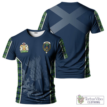 Swinton Tartan T-Shirt with Family Crest and Scottish Thistle Vibes Sport Style