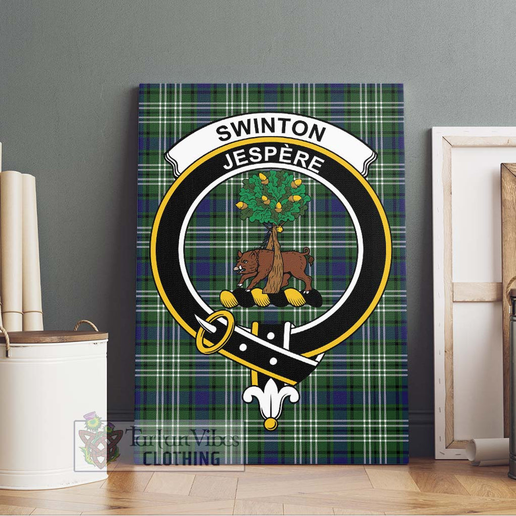 Swinton Tartan Canvas Print Wall Art with Family Crest Without Frame - Tartan Vibes Clothing