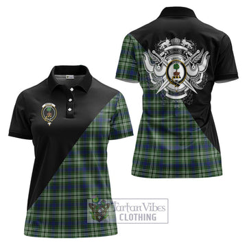Swinton Tartan Women's Polo Shirt with Family Crest and Military Logo Style Women - Tartan Vibes Clothing