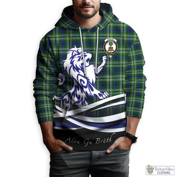 Swinton Tartan Hoodie with Alba Gu Brath Regal Lion Emblem