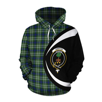 Swinton Tartan Cotton Hoodie with Family Crest Circle Style Pullover Hoodie XS - Tartan Vibes Clothing