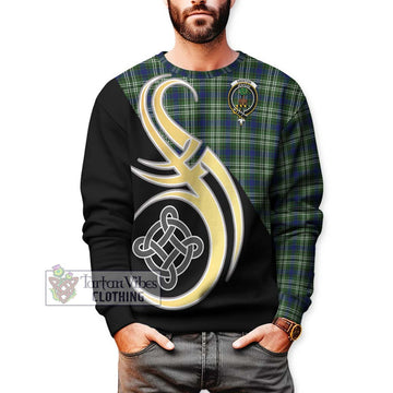 Swinton Tartan Sweatshirt with Family Crest and Celtic Symbol Style Unisex - Tartan Vibes Clothing