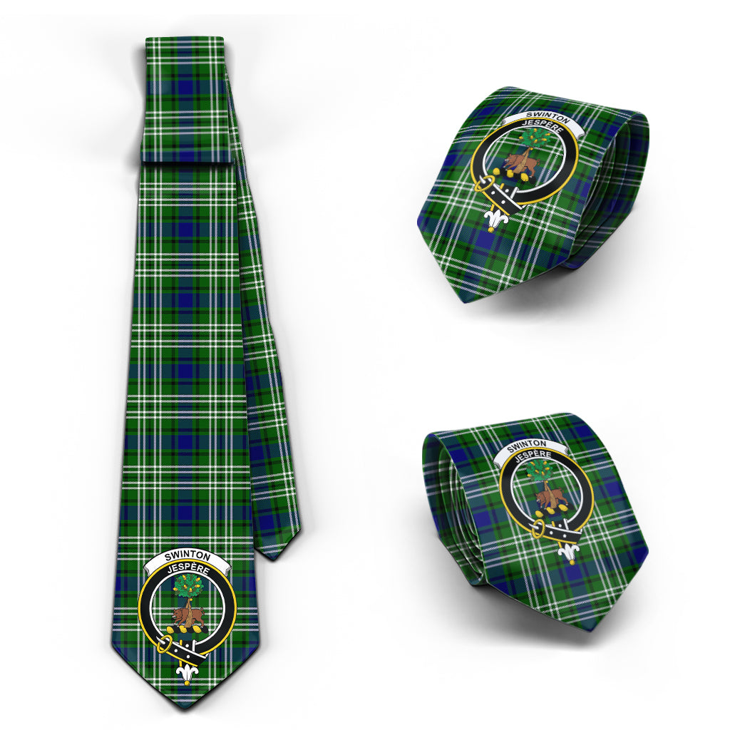 Swinton Tartan Classic Necktie with Family Crest Necktie One Size - Tartan Vibes Clothing