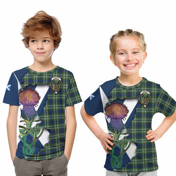 Tartan Vibes Clothing Swinton Tartan Family Crest Kid T-Shirt Scottish Thistle Celtic Inspired