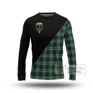Swinton Tartan Long Sleeve T-Shirt with Family Crest and Military Logo Style Unisex - Tartan Vibes Clothing