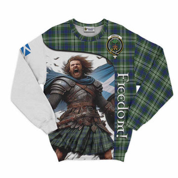 Tartan Vibes Clothing Swinton Crest Tartan Sweatshirt Inspired by the Freedom of Scottish Warrior