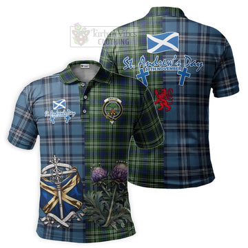 Swinton Tartan Polo Shirt Happy St. Andrew's Day Half Tartan Style Kid - Tartan Vibes Clothing