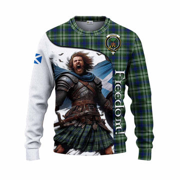 Swinton Crest Tartan Knitted Sweater Inspired by the Freedom of Scottish Warrior Unisex - Tartan Vibes Clothing