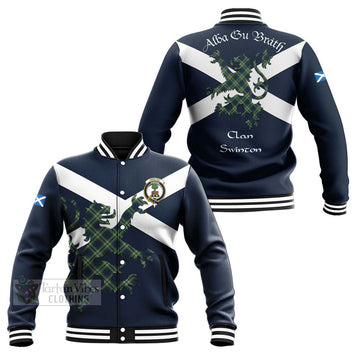 Swinton Tartan Lion Rampant Baseball Jacket Proudly Display Your Heritage with Alba Gu Brath and Clan Name Unisex - Tartan Vibes Clothing