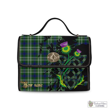 Swinton Tartan Waterproof Canvas Bag with Scotland Map and Thistle Celtic Accents