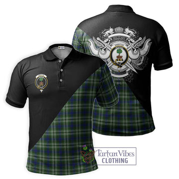 Swinton Tartan Polo Shirt with Family Crest and Military Logo Style Kid - Tartan Vibes Clothing