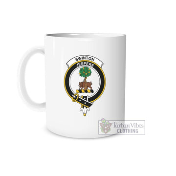 Swinton Family Crest Ceramic Mug White - 2D-tartanvibesclothing