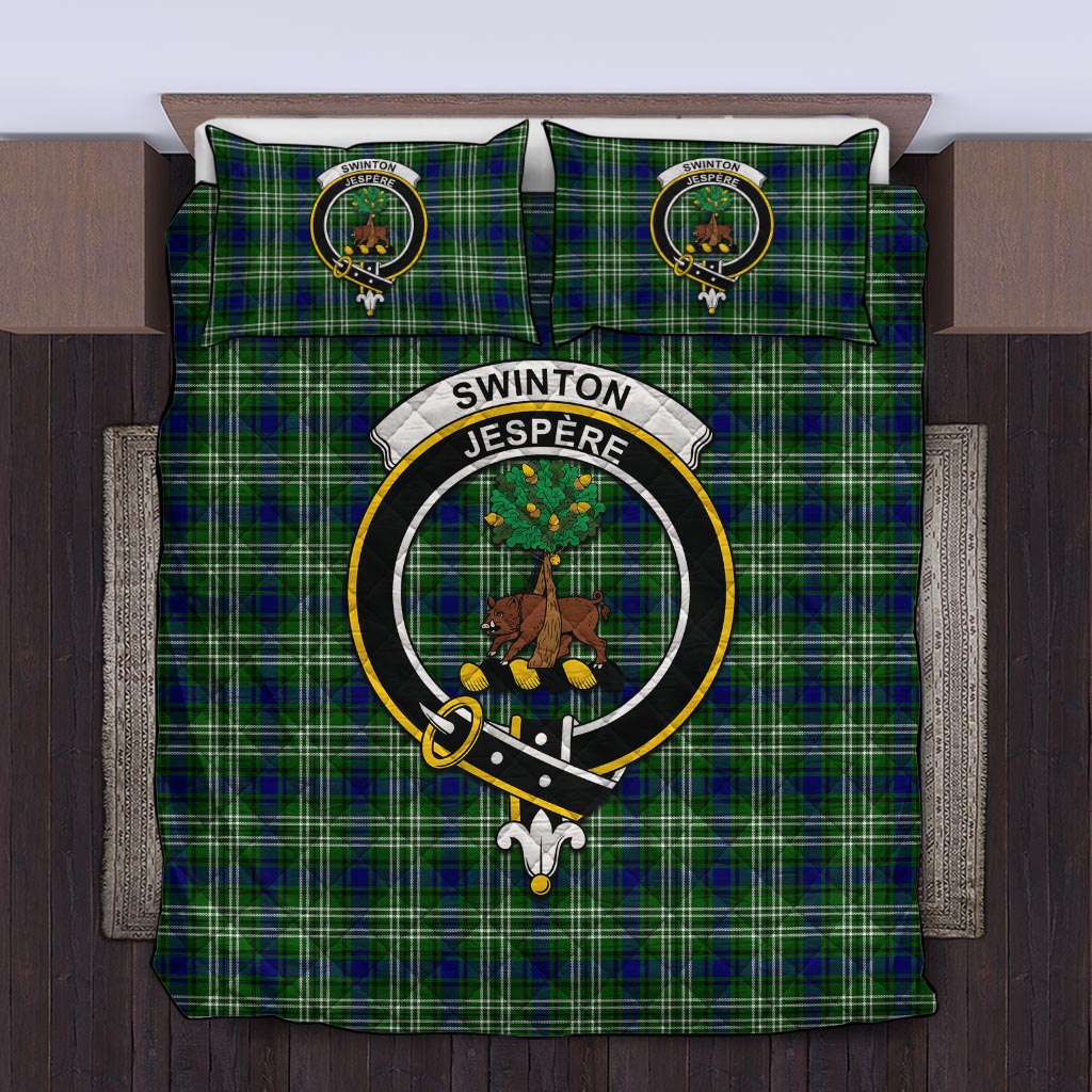 Swinton Tartan Quilt Bed Set with Family Crest Twin - Tartan Vibes Clothing