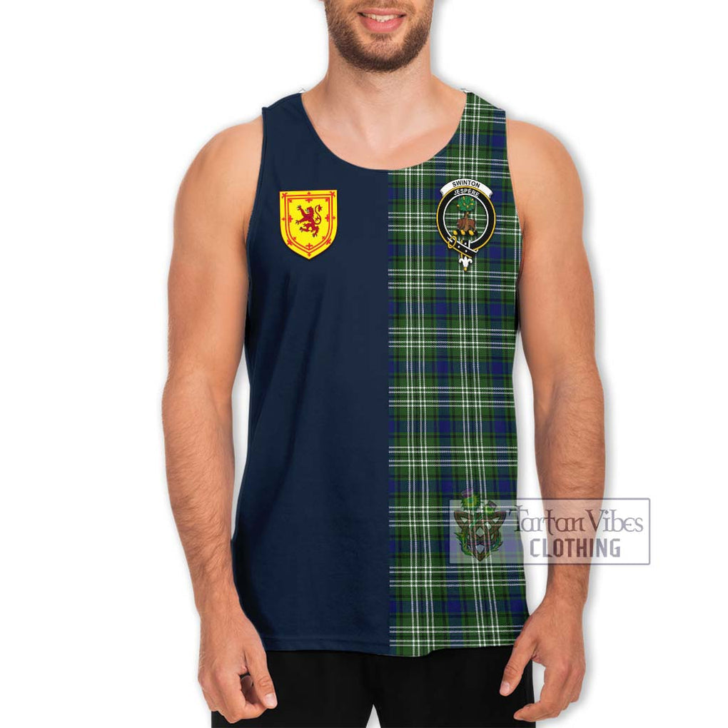 Swinton Tartan Men's Tank Top Alba with Scottish Lion Royal Arm Half Style Men - Tartan Vibes Clothing