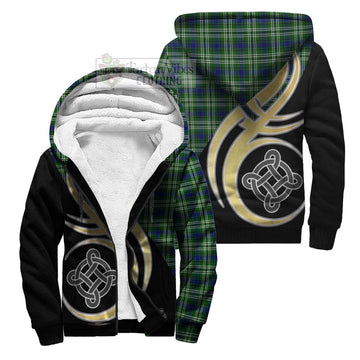 Swinton Tartan Sherpa Hoodie with Family Crest and Celtic Symbol Style Unisex S - Tartan Vibes Clothing