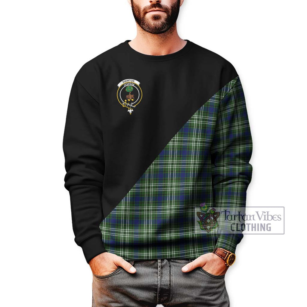 Swinton Tartan Sweatshirt with Family Crest and Military Logo Style Unisex - Tartan Vibes Clothing