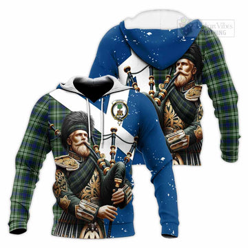 Swinton Tartan Knitted Hoodie with Family Crest Scottish Bagpiper Vibes Unisex Knitted Pullover Hoodie - Tartan Vibes Clothing