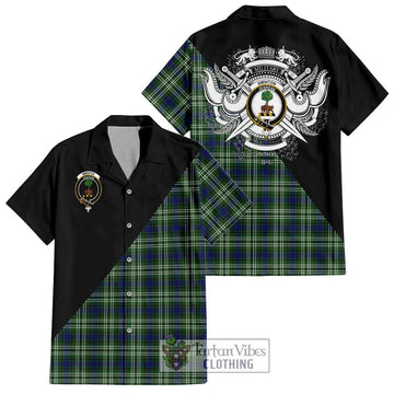 Swinton Tartan Hawaiian Shirt with Family Crest and Military Logo Style Kid - Tartan Vibes Clothing