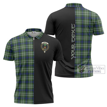 Swinton Tartan Zipper Polo Shirt with Family Crest and Half Of Me Style Unisex - Tartan Vibes Clothing