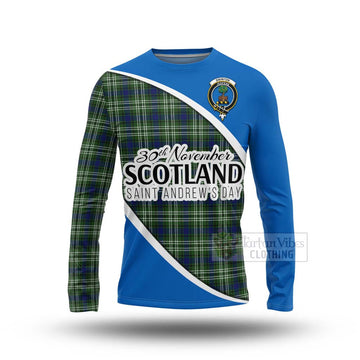 Swinton Family Crest Tartan Long Sleeve T-Shirt Celebrate Saint Andrew's Day in Style Unisex - Tartan Vibes Clothing