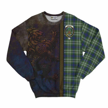 Tartan Vibes Clothing Swinton Tartan Family Crest Sweatshirt Alba Gu Brath Be Brave Lion Ancient Style