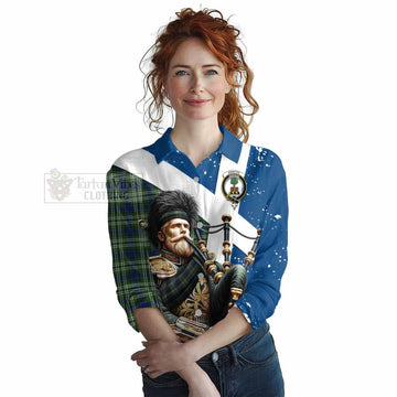 Swinton Tartan Women's Casual Shirt with Family Crest Scottish Bagpiper Vibes Female - Tartan Vibes Clothing